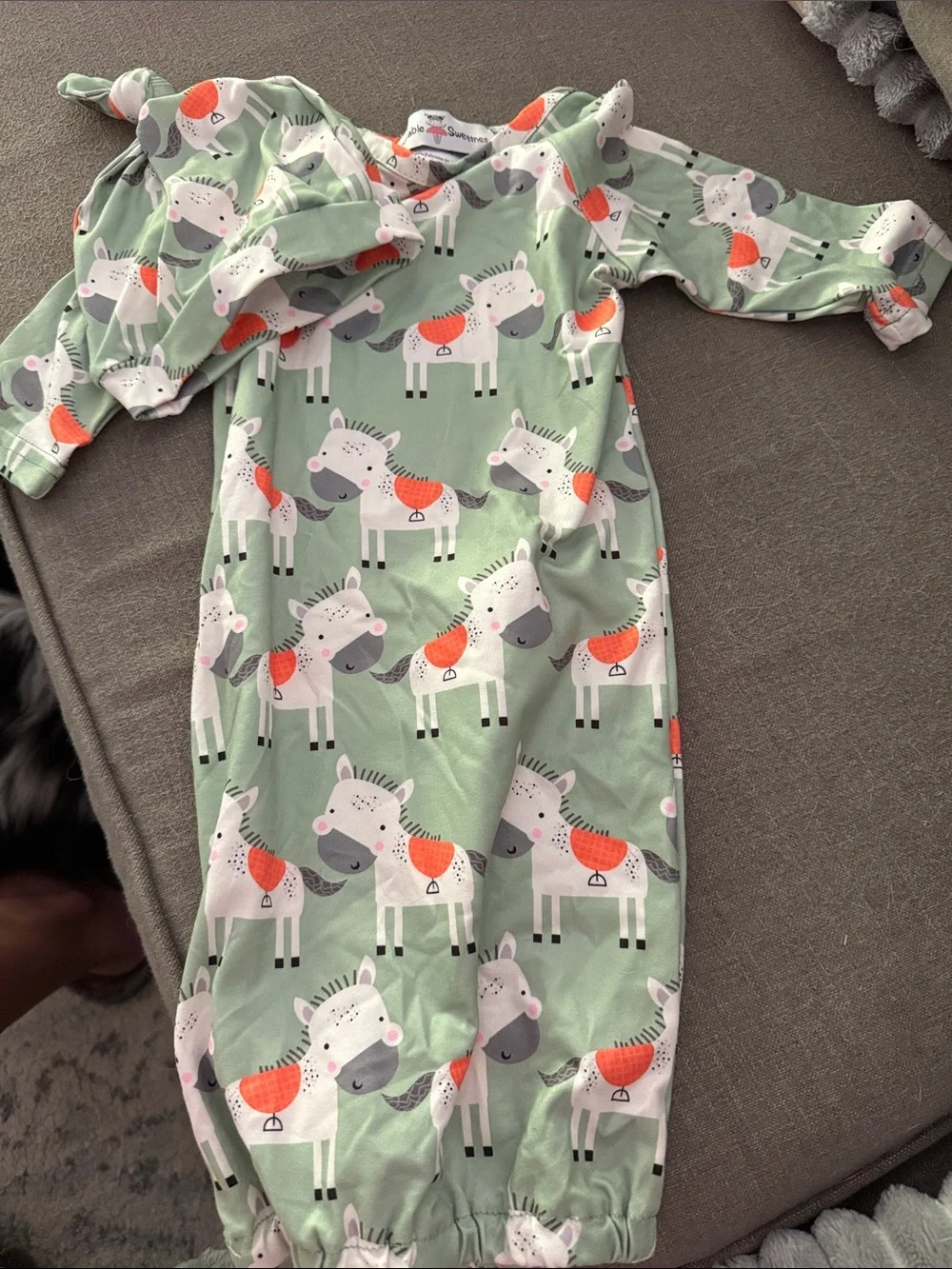 Kids Mint Green Horse Print Sleep Sack - Soft Cotton Pajamas
